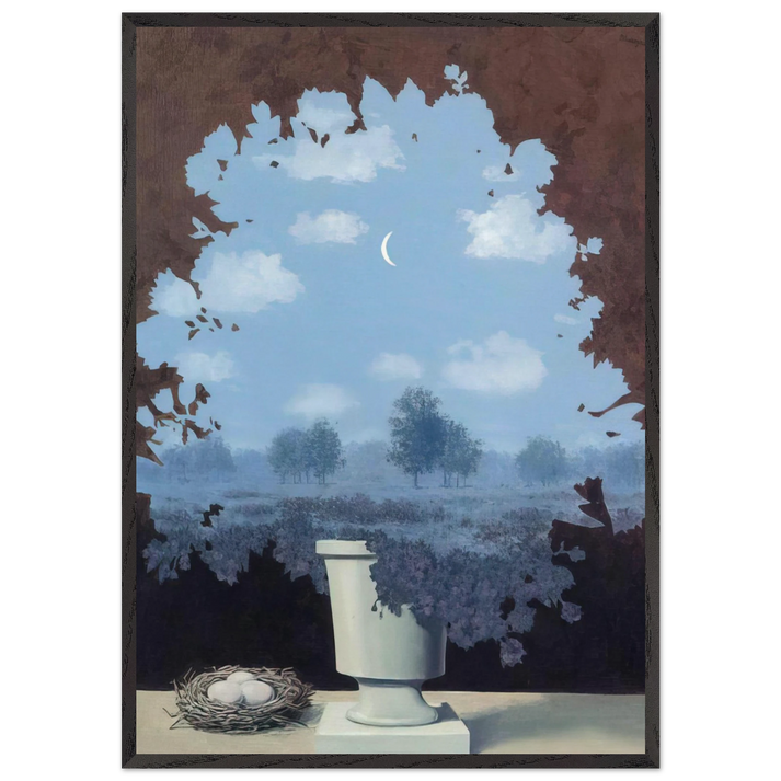 THE LAND OF MIRACLES 1964 - Rene Magritte 70x100 cm / 28x40 inches Framed Art Print – Black Wooden Frame
