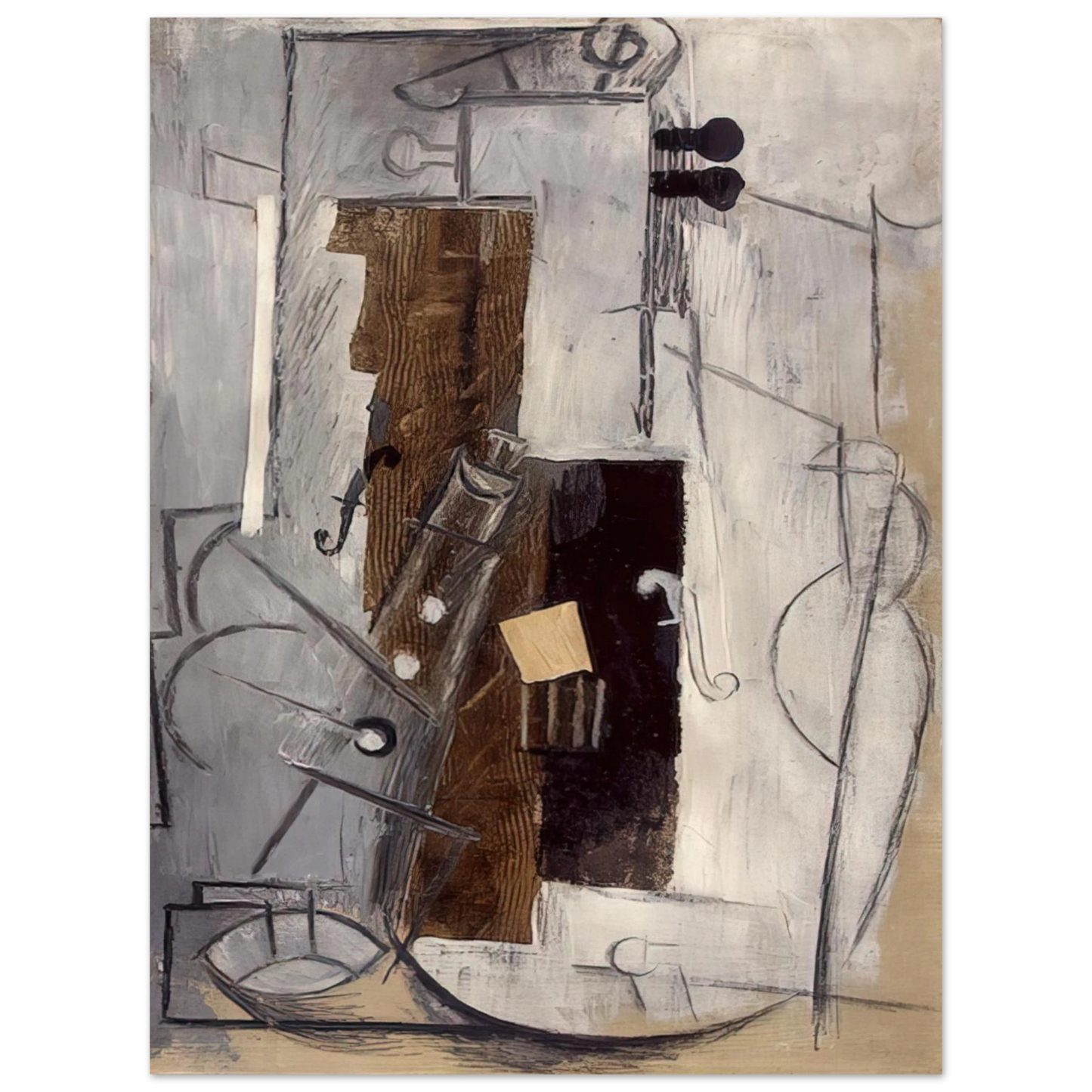 Pablo Picasso - Clarinet and Violin - 1913 Fine Art Poster - Default Title