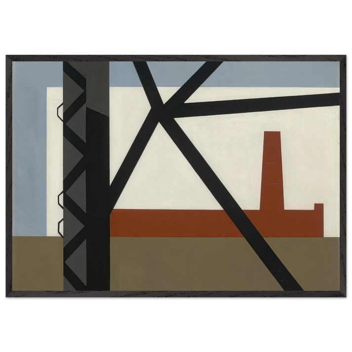 From the Bridge - 1942 - Ralston Crawford 70x100 cm / 28x40 inches Framed Art Print – Black Wooden Frame