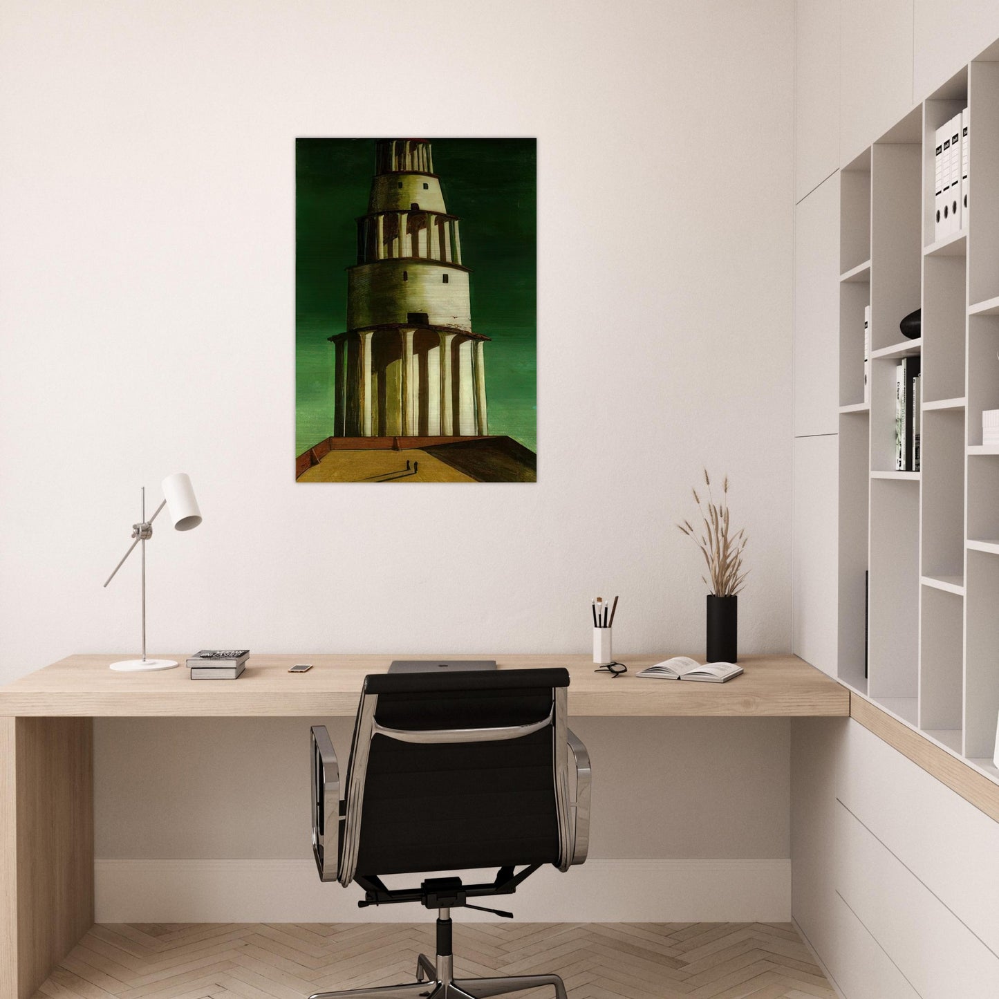 THE GREAT TOWER 1913 - Giorgio de Chirico Brushed Aluminum Print - 70x100 cm / 28x40 inches | Giorgio de Chirico Aluminum Print | Giorgio de Chirico Prints