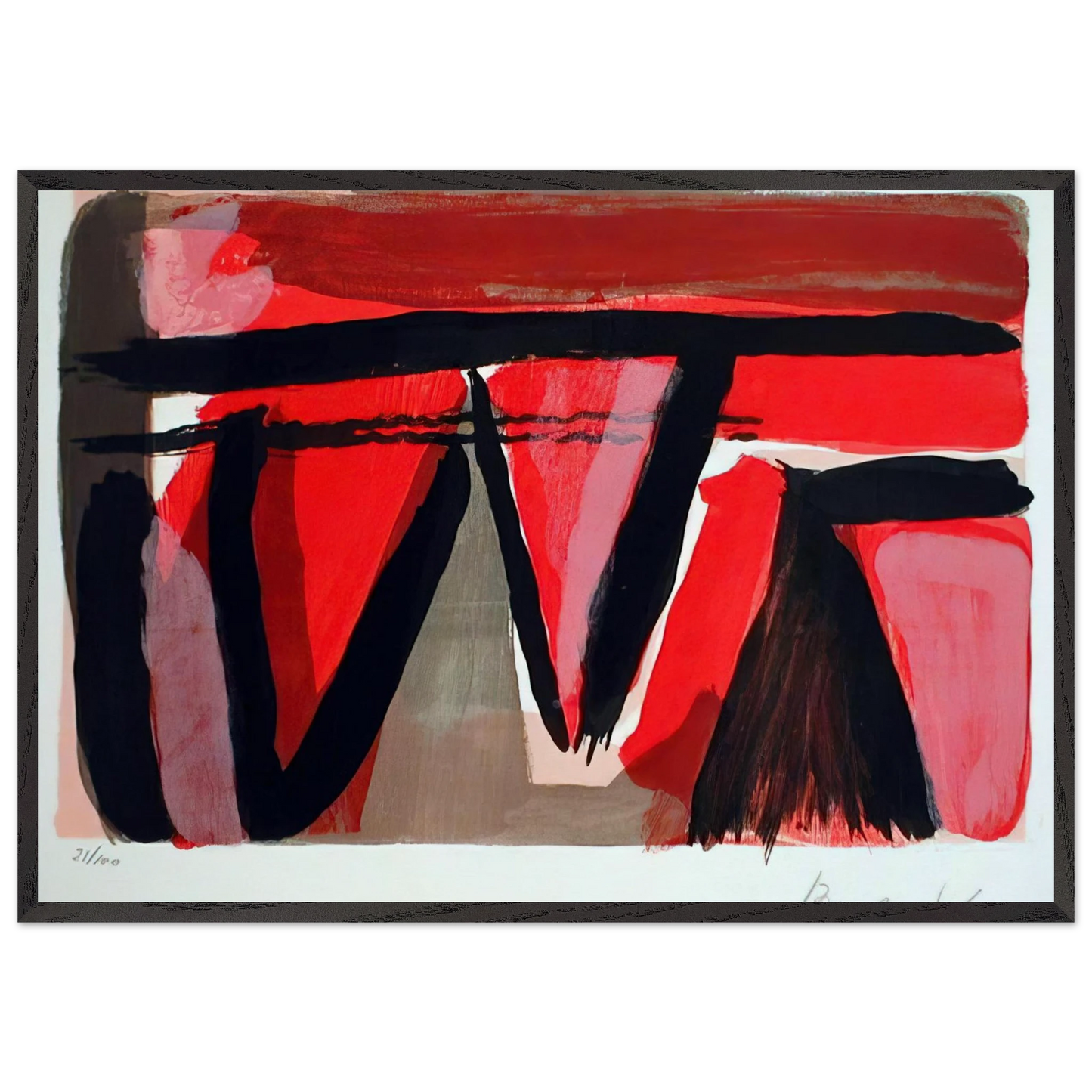 Braises - 1980 - Bram van Velde 70x100 cm / 28x40 inches Framed Art Print – Black Wooden Frame