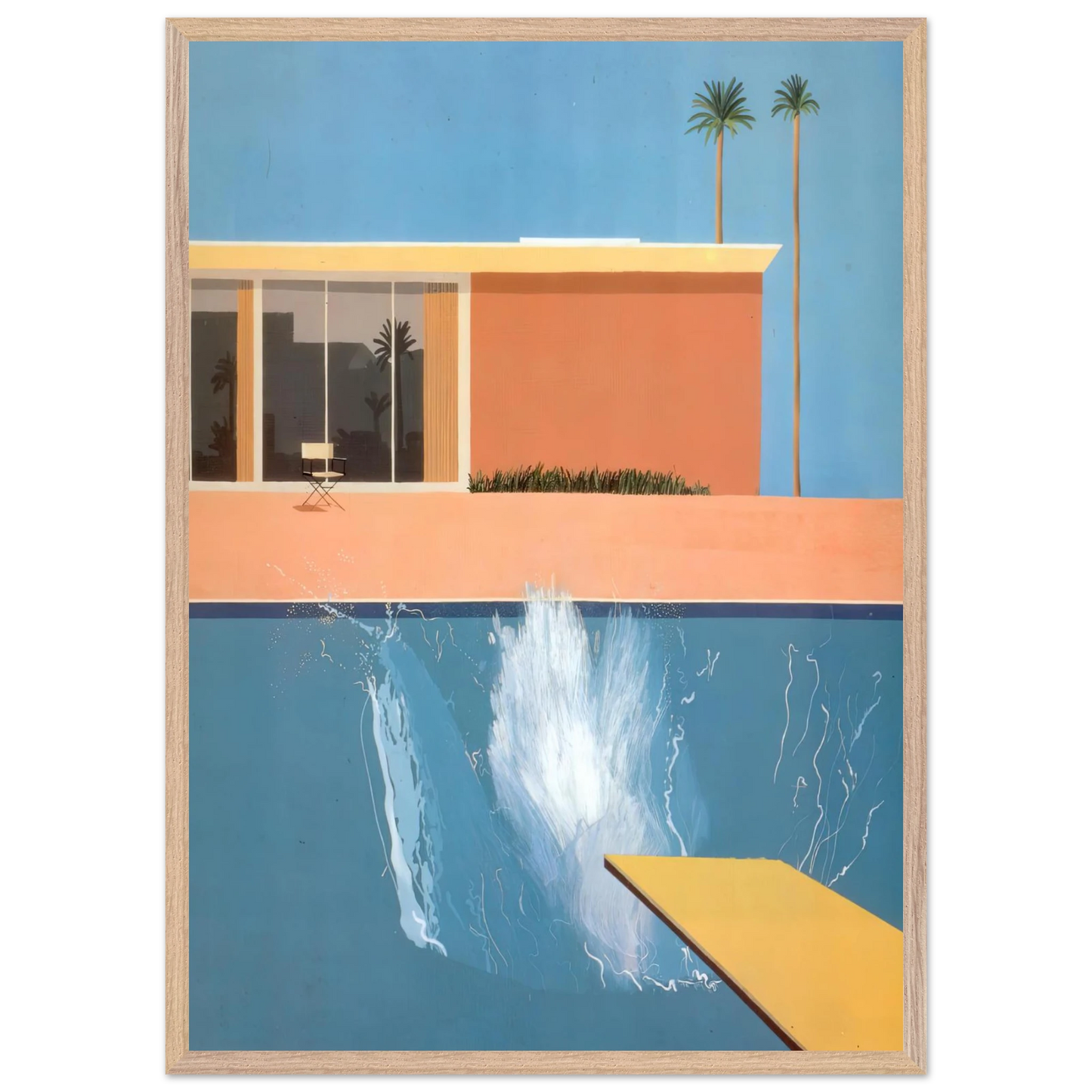David Hockney - David Hockney Wall art - 50x70 cm / 20x28 Inches - Premium Wooden Framed Poster With Fine Art Paper - White frame