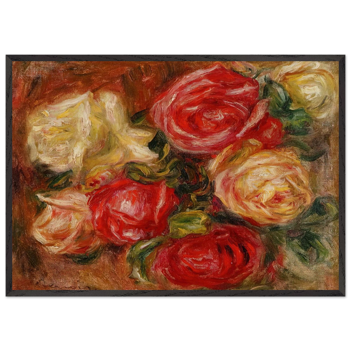 BOUQUET OF FLOWERS N5 - Pierre-Auguste Renoir 70x100 cm / 28x40 inches Framed Art Print – Black Wooden Frame