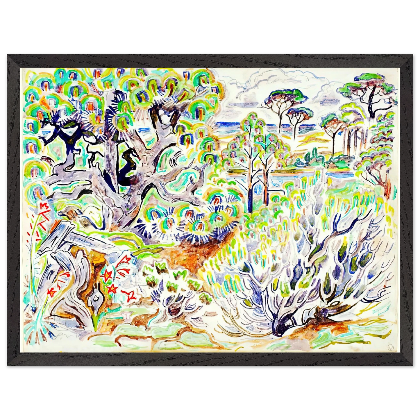 Walter Inglis Anderson - Walter Anderson Wall art - 40x50 cm / 16x20 Inches - Premium Wooden Framed Poster With Fine Art Paper - White frame