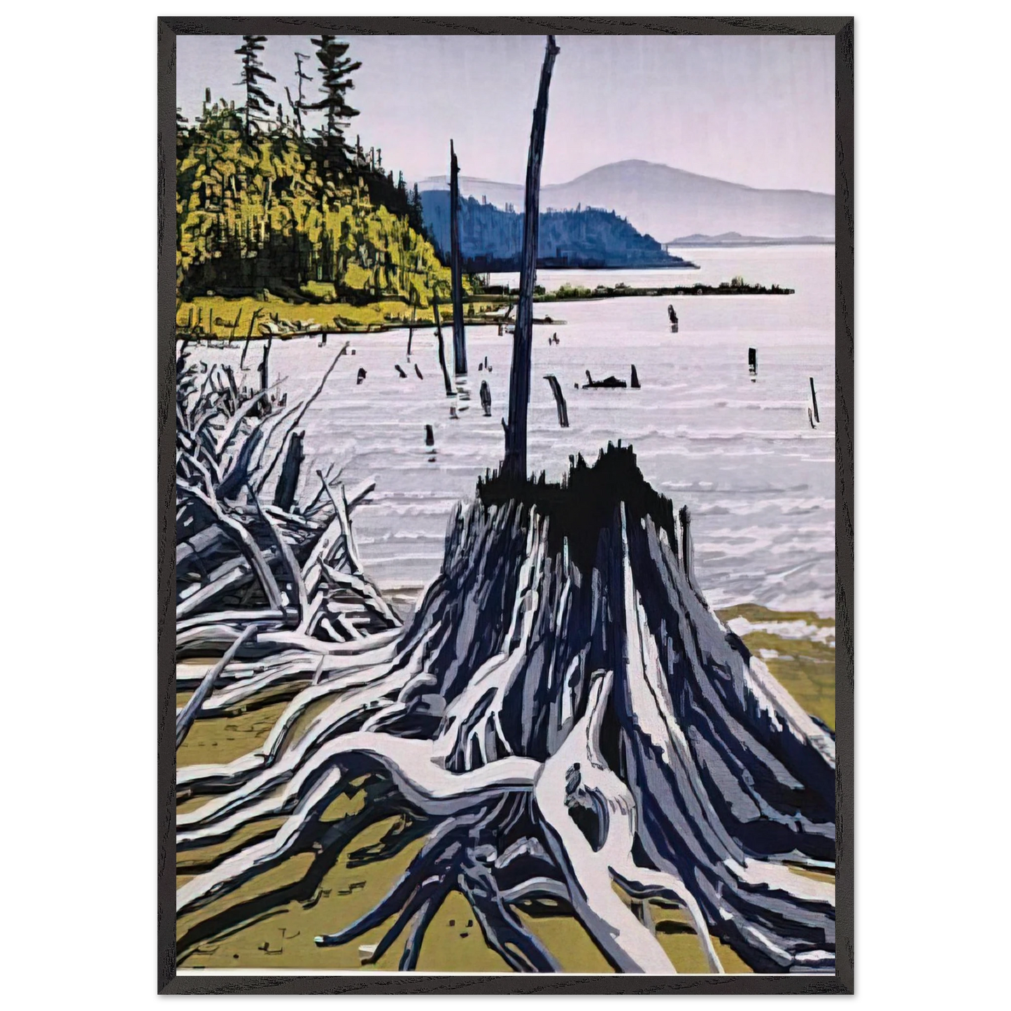 Flotsam-Allagash - 1995 - Neil Welliver 70x100 cm / 28x40 inches Framed Art Print – Black Wooden Frame