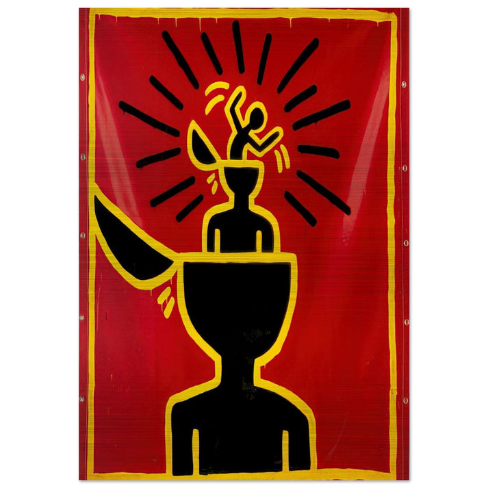 UNTITLED 1982 - Keith Haring Brushed Aluminum Print - 70x100 cm / 28x40 inches | Keith Haring Aluminum Print | Keith Haring Prints