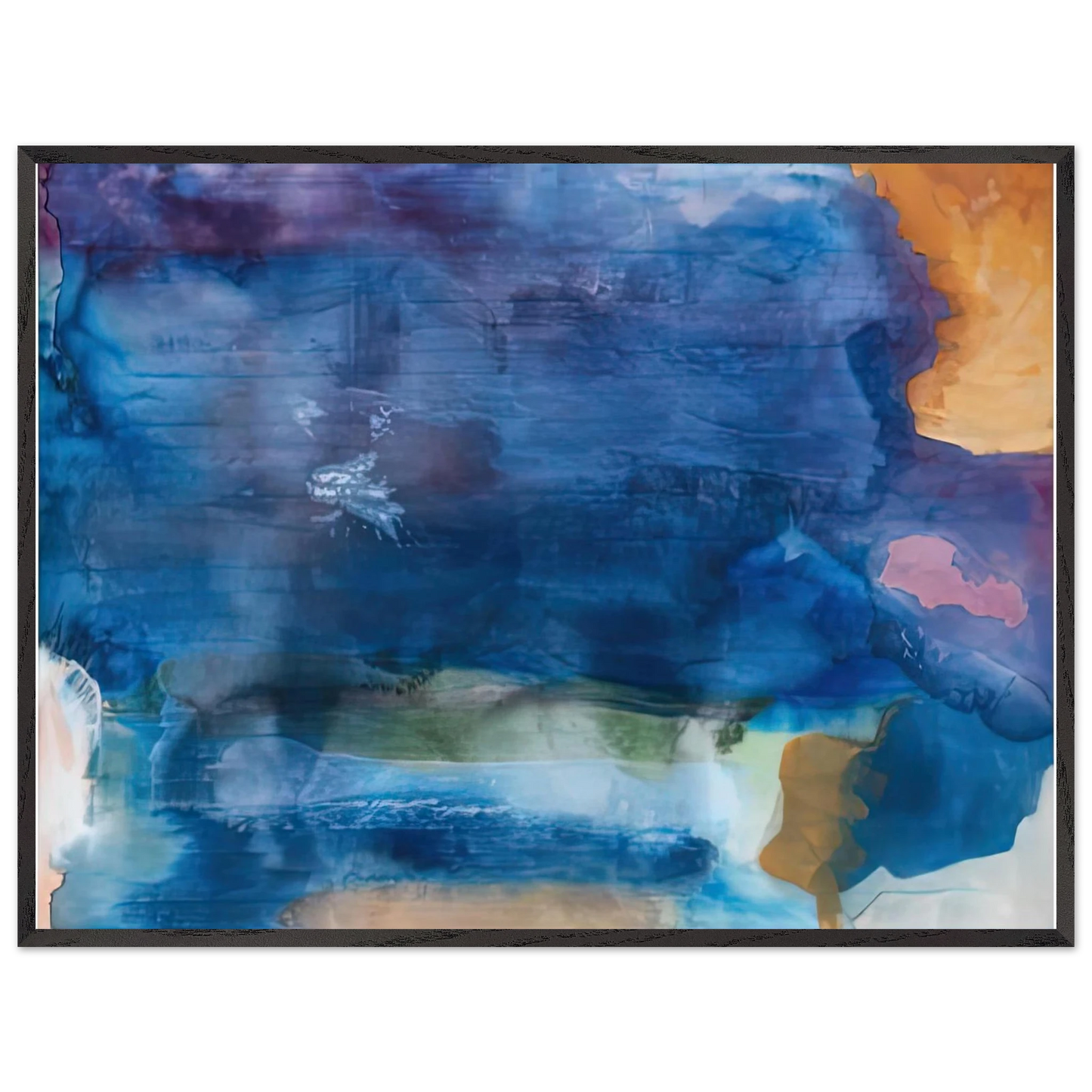 Helen Frankenthaler - Riverhead, 1963-64- Wall Art - 60x80 cm / 24x32 inches - Premium Wooden Framed Poster With Fine Art Paper-canvas - Wood frame