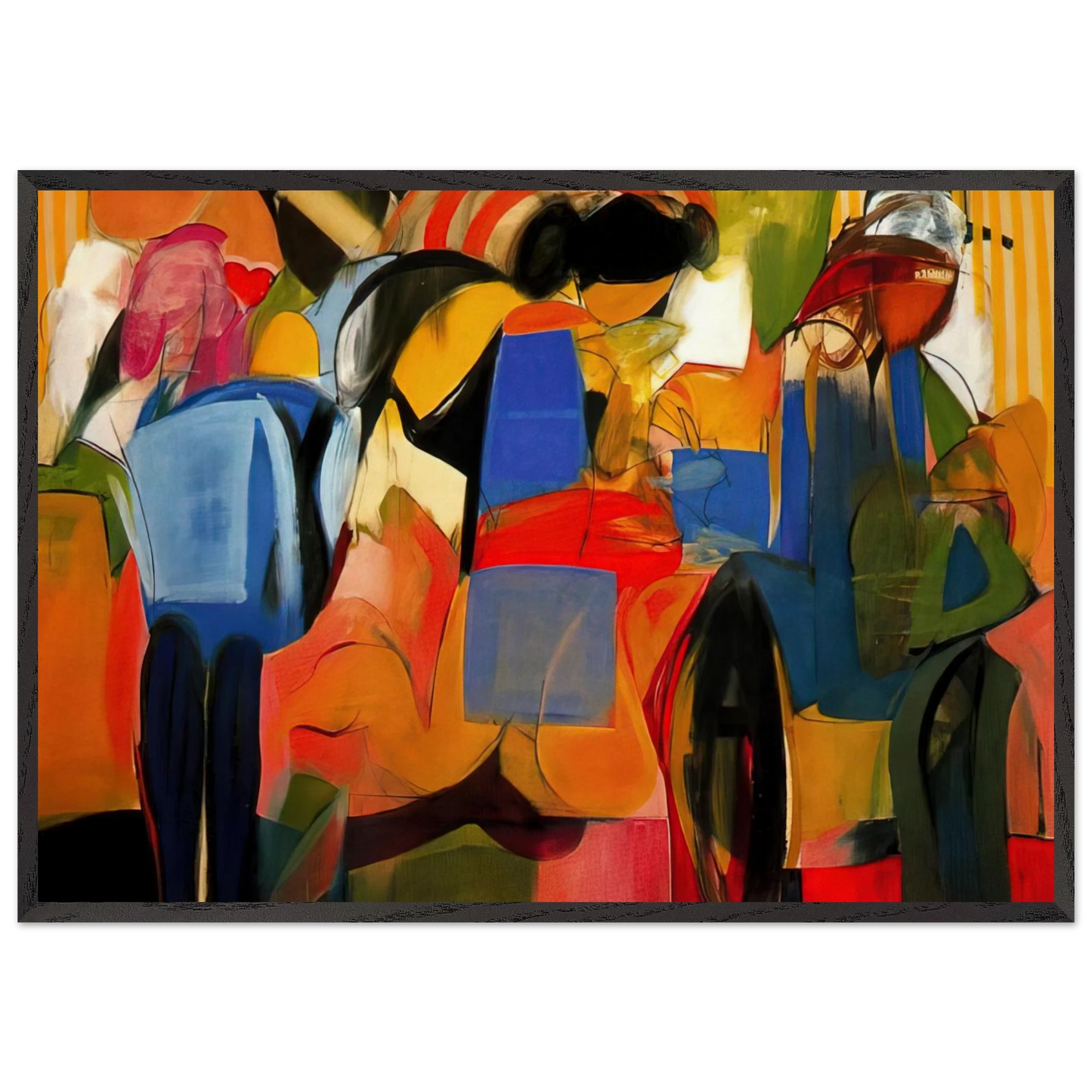 Facade - Abstract Expressionism - Miriam Schapiro 70x100 cm / 28x40 inches Framed Art Print – Black Wooden Frame