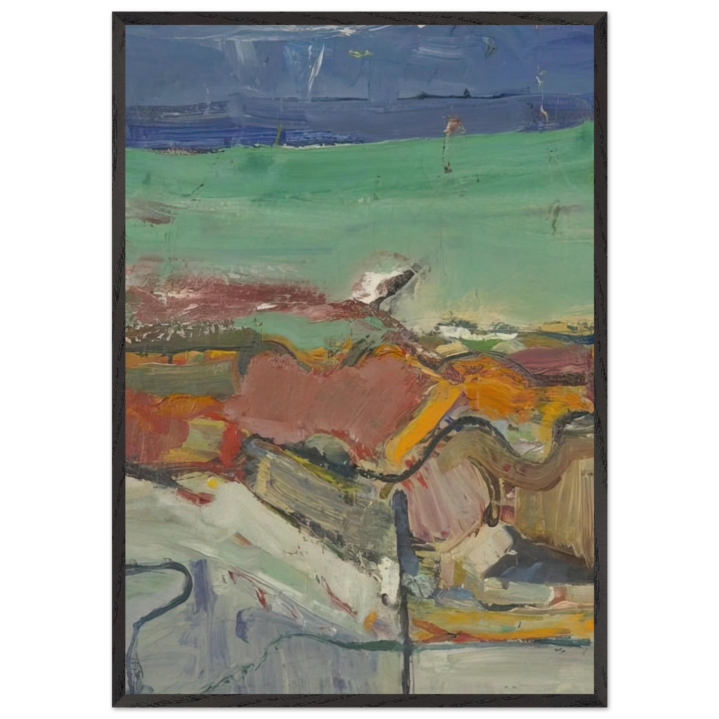 Berkeley - Richard Diebenkorn 70x100 cm / 28x40 inches Framed Art Print – Black Wooden Frame