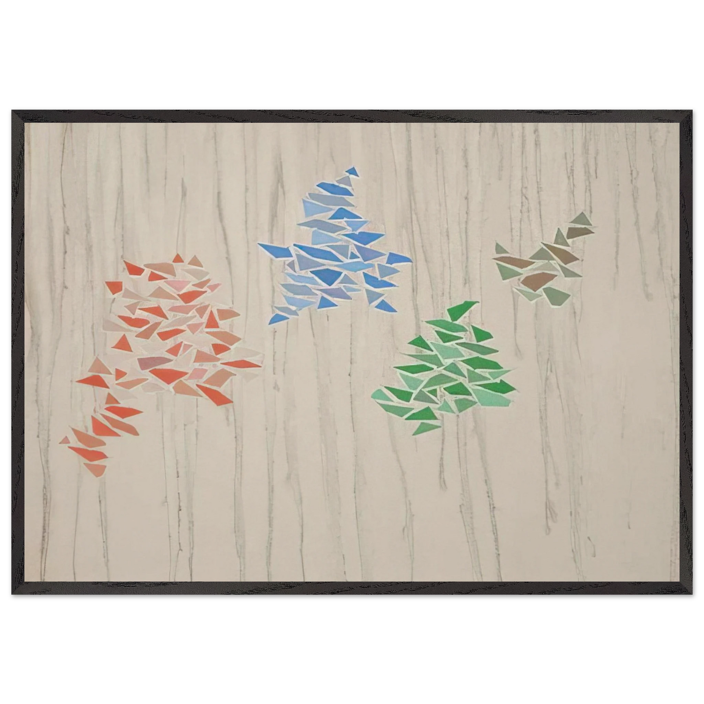 Colors on Gray - 1975 - Robert Goodnough 70x100 cm / 28x40 inches Framed Art Print – Black Wooden Frame