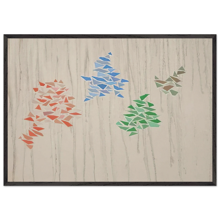 Colors on Gray - 1975 - Robert Goodnough 70x100 cm / 28x40 inches Framed Art Print – Black Wooden Frame