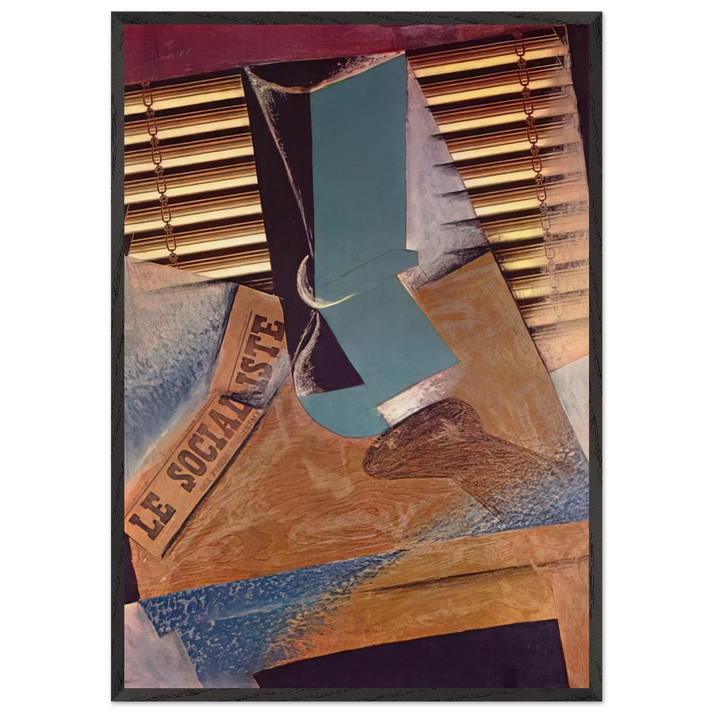 THE SUNBLIND 1914 - Juan Gris 70x100 cm / 28x40 inches Framed Art Print – Black Wooden Frame