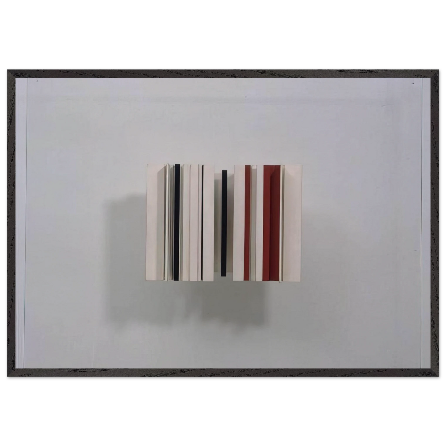 RELIEF CONSTRUCTION IN WHITE BLACK AND MAROON 1963 - Victor Pasmore 70x100 cm / 28x40 inches Framed Art Print – Black Wooden Frame
