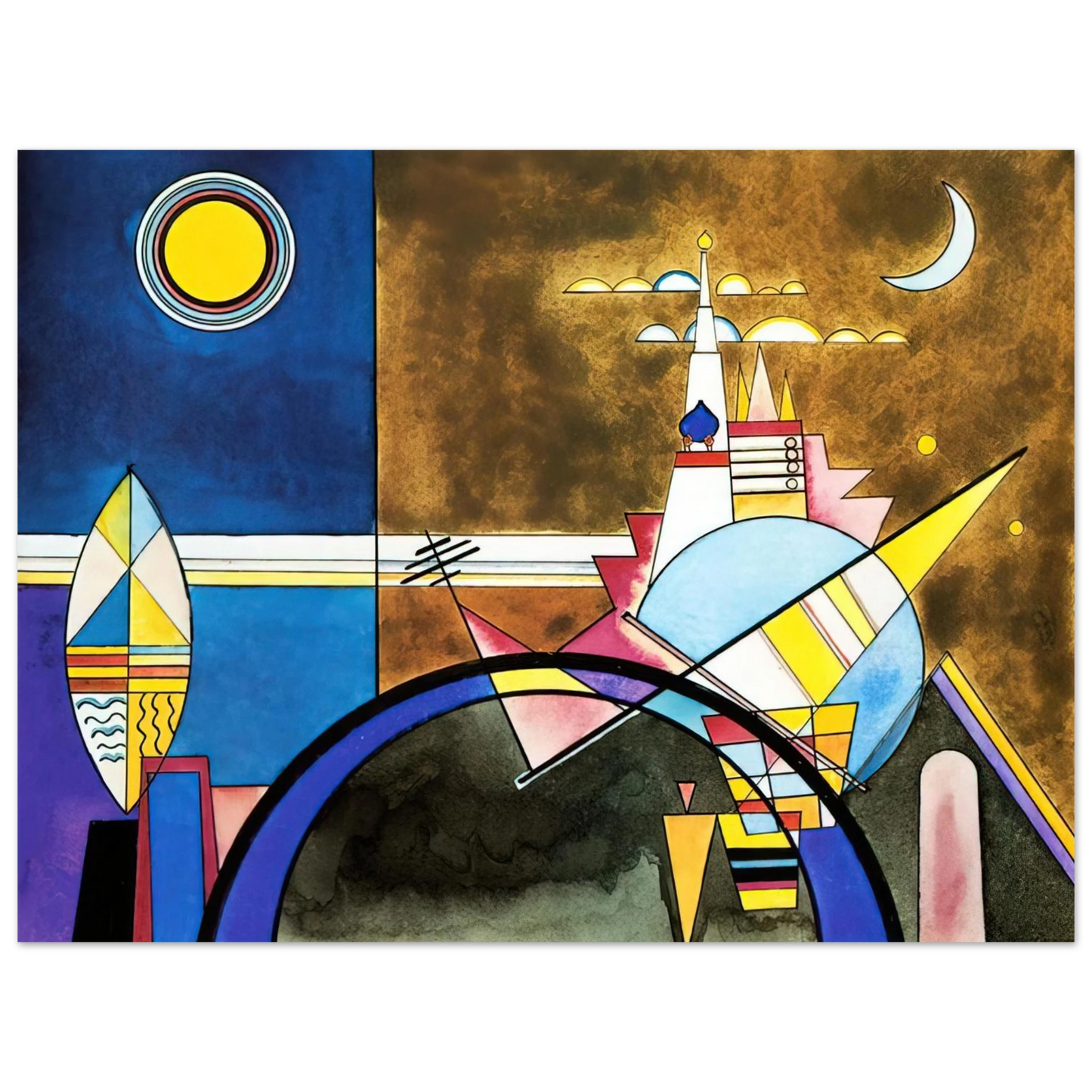 Wassily Kandinsky - PICTURE XVI THE GREAT GATE OF KIEV STAGE SET FOR MUSSORGSKY S PICTURES AT AN EXHIBITION IN 1928 Fine Art Poster - Default Title