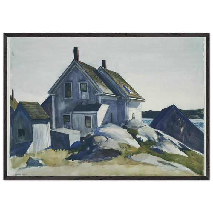 House at the Fort Gloucester - Edward Hopper 70x100 cm / 28x40 inches Framed Art Print – Black Wooden Frame