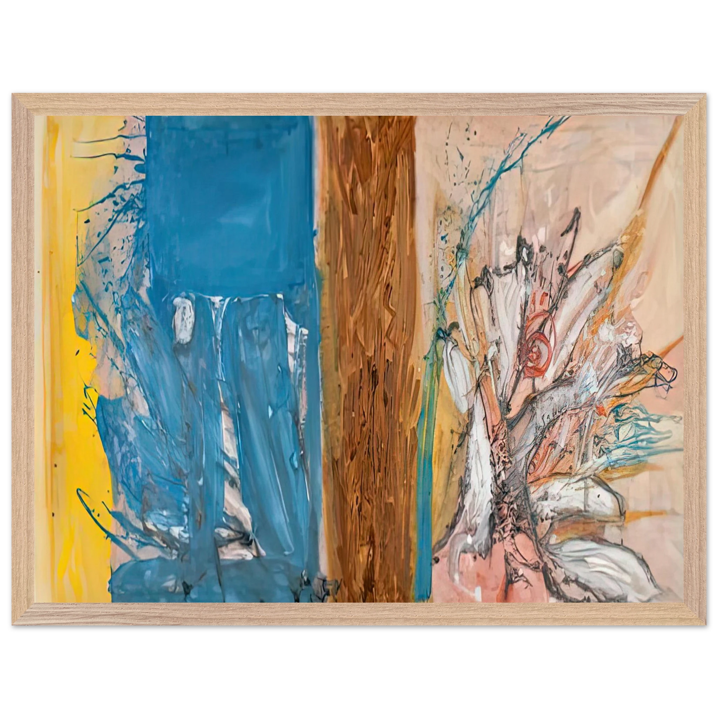 Helen Frankenthaler - The Façade, 1954- Wall Art - 21x29.7 cm / 8x12" - Premium Wooden Framed Poster With Fine Art Paper - Wood frame