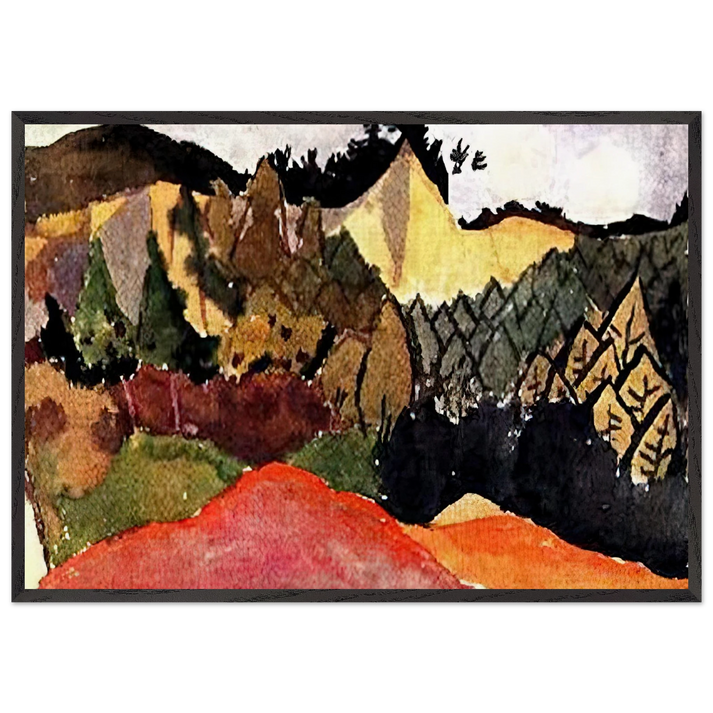 IN THE QUARRY - Paul Klee 70x100 cm / 28x40 inches Framed Art Print – Black Wooden Frame