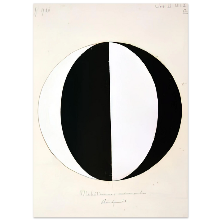 Hilma af Klint - THE MAHATMAS PRESENT STANDING POINT SERIES II NO 2A 1920 Wall art - 28x43 cm / XL (11x17 inches) - Premium Wooden Framed Poster With Fine Art Paper-canvas - Black frame