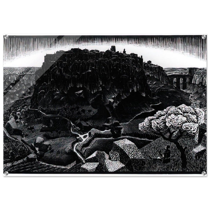VITORCHIANO NEL CIMINO - MC Escher Acrylic Print - 70x100 cm / 28x40″ inches | Maurits Cornelis Escher Prints