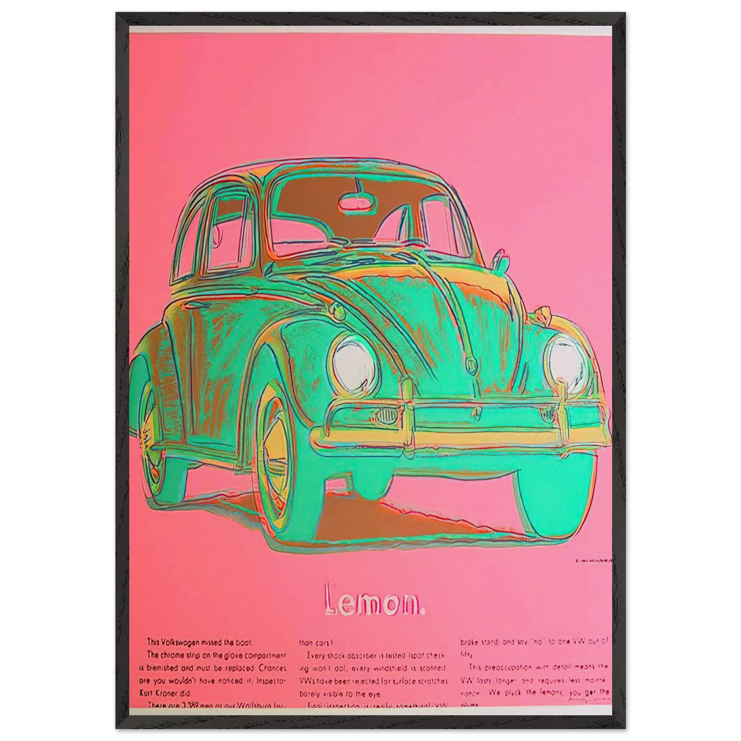 Volkswagen - Andy Warhol Framed Art Print – Black Wooden Frame - Default Title - -Framed Art Print