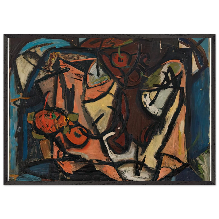 Still Life 1948- - Helen Frankenthaler 70x100 cm / 28x40 inches Framed Art Print – Black Wooden Frame