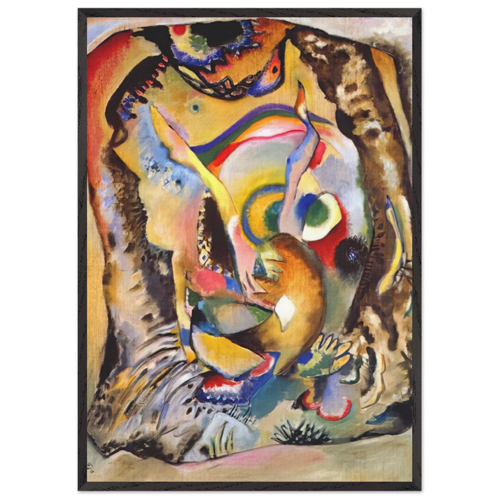 PAINTING ON LIGHT GROUND 1916 - Wassily Kandinsky 70x100 cm / 28x40 inches Framed Art Print – Black Wooden Frame