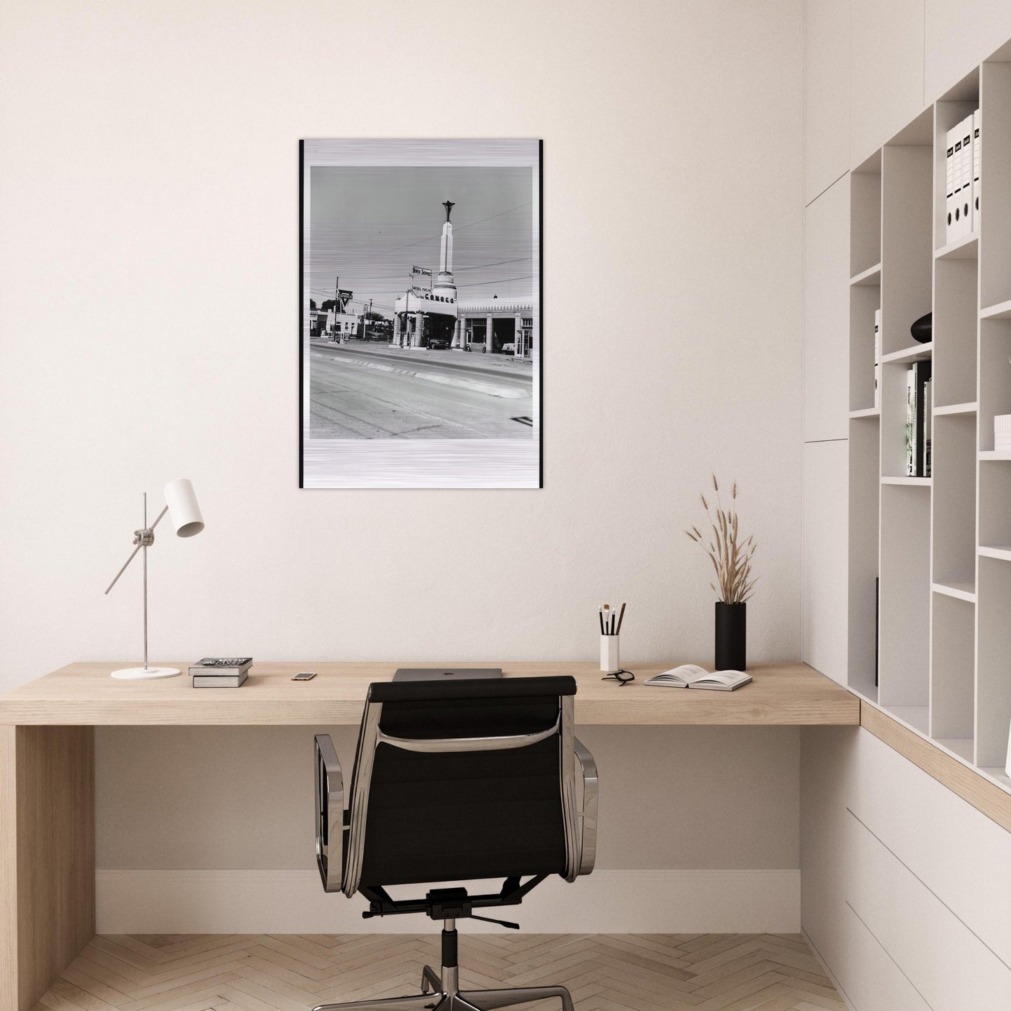 CONOCO SHAMROCK TEXAS FROM FIVE VIEWS FROM THE PANHANDLE SERIES - Edward Ruscha Brushed Aluminum Print - 70x100 cm / 28x40 inches | Edward Ruscha Aluminum Print | Edward Ruscha Prints