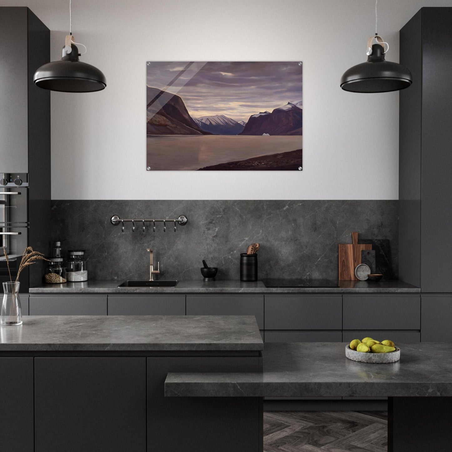 North Greenland Fiord, Gray Day - Rockwell Kent Acrylic Print - 70x100 cm / 28x40″ inches