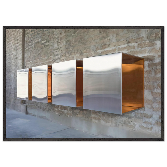 Untitled First Multi-Unit Work - 1966 - Donald Judd 70x100 cm / 28x40 inches Framed Art Print – Black Wooden Frame