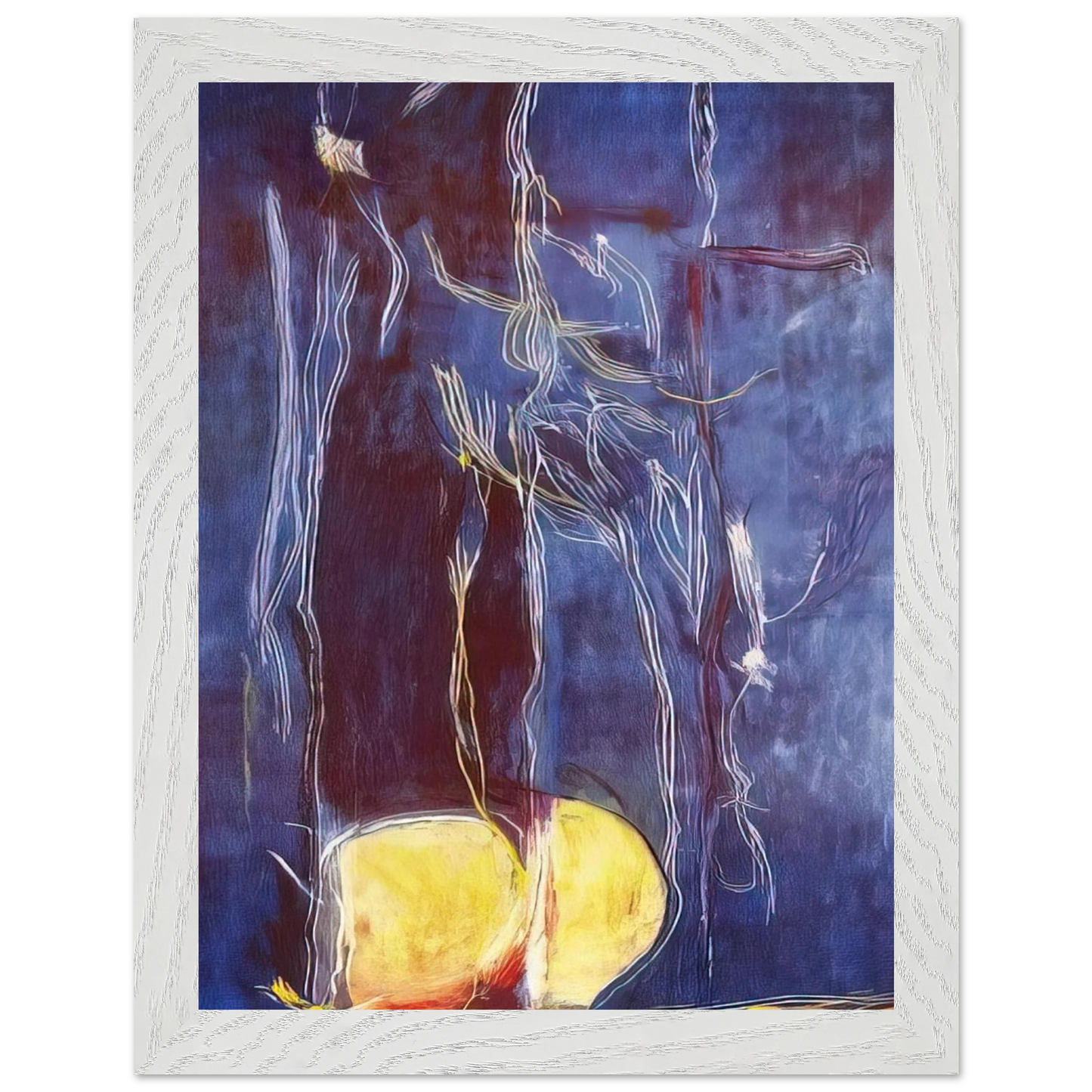 Helen Frankenthaler - All About Blue - 1994 Wall art - 15x20 cm / 6x8 inches - Premium Wooden Framed Poster With Fine Art Paper - Black frame