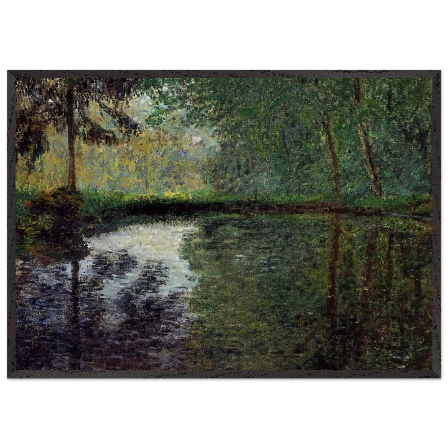 The Pond at Montgeron 2 - claude monet Framed Art Print – Black Wooden Frame - Default Title - -Framed Art Print