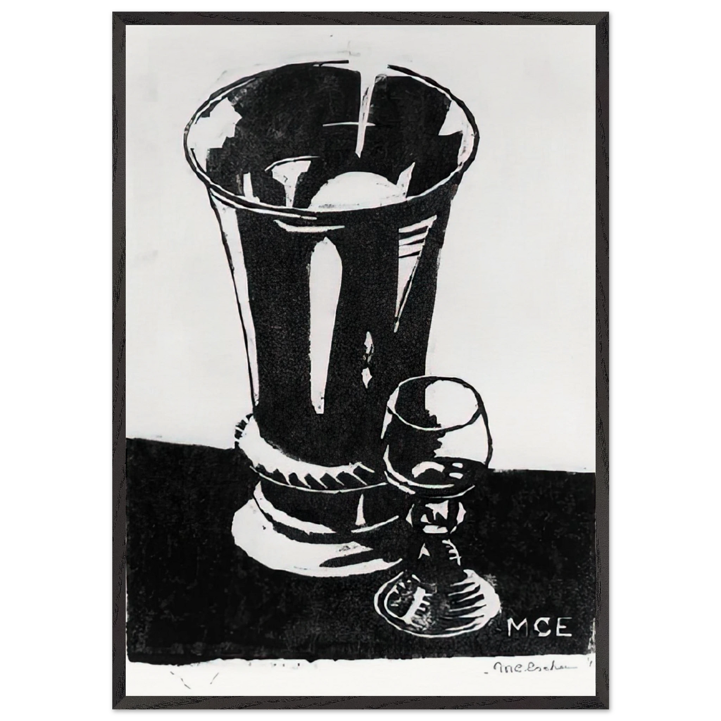 STILL LIFE 1917 - MC Escher Framed Art Print – Black Wooden Frame - Default Title - -Framed Art Print