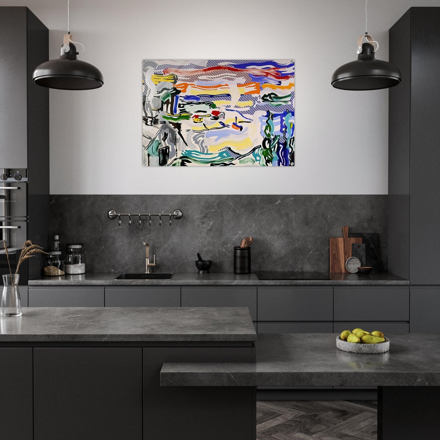 COAST VILLAGE 1987 - Roy Lichtenstein Acrylic Print - 70x100 cm / 28x40″ inches