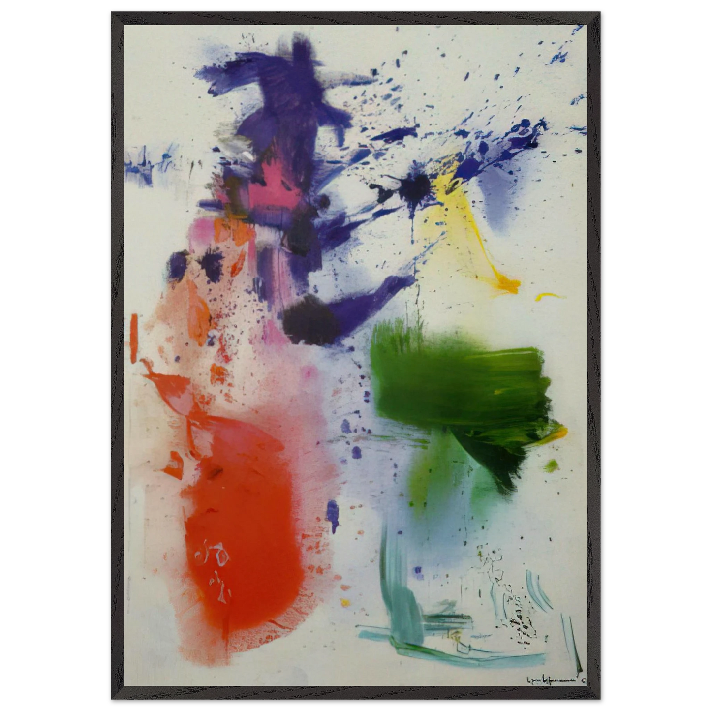 Furioso - Hans Hofmann 70x100 cm / 28x40 inches Framed Art Print – Black Wooden Frame