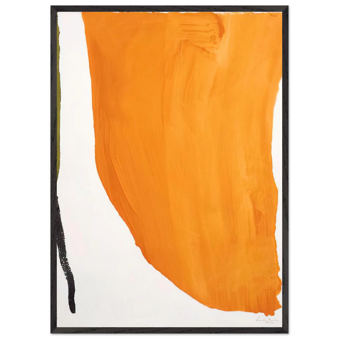 Helen Frankenthaler - Orange Downpour - 1970 Wall art - 13x18 cm / 5x7 inches - Premium Wooden Framed Poster With Fine Art Paper - White frame