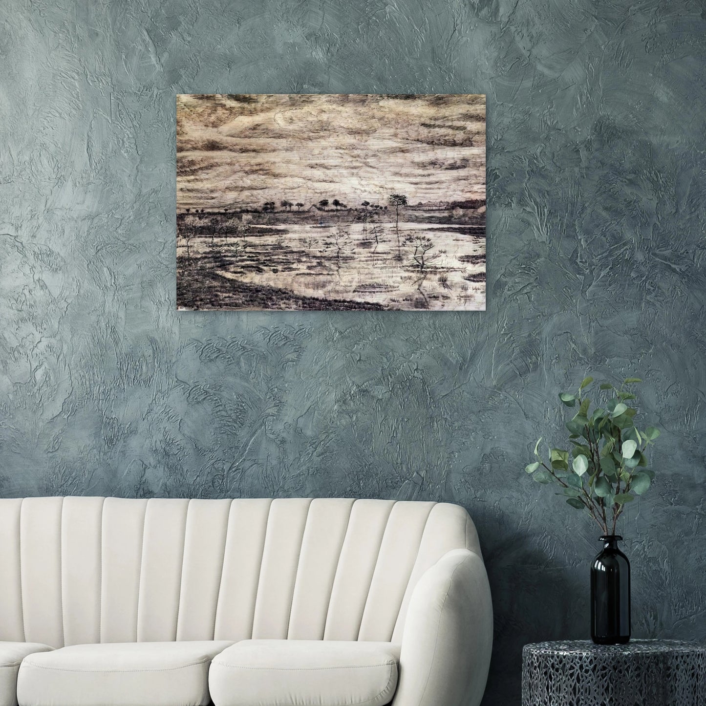 A Marsh - Vincent van Gogh Brushed Aluminum Print - 70x100 cm / 28x40 inches | Vincent van Gogh Aluminum Print | Vincent van Gogh Prints