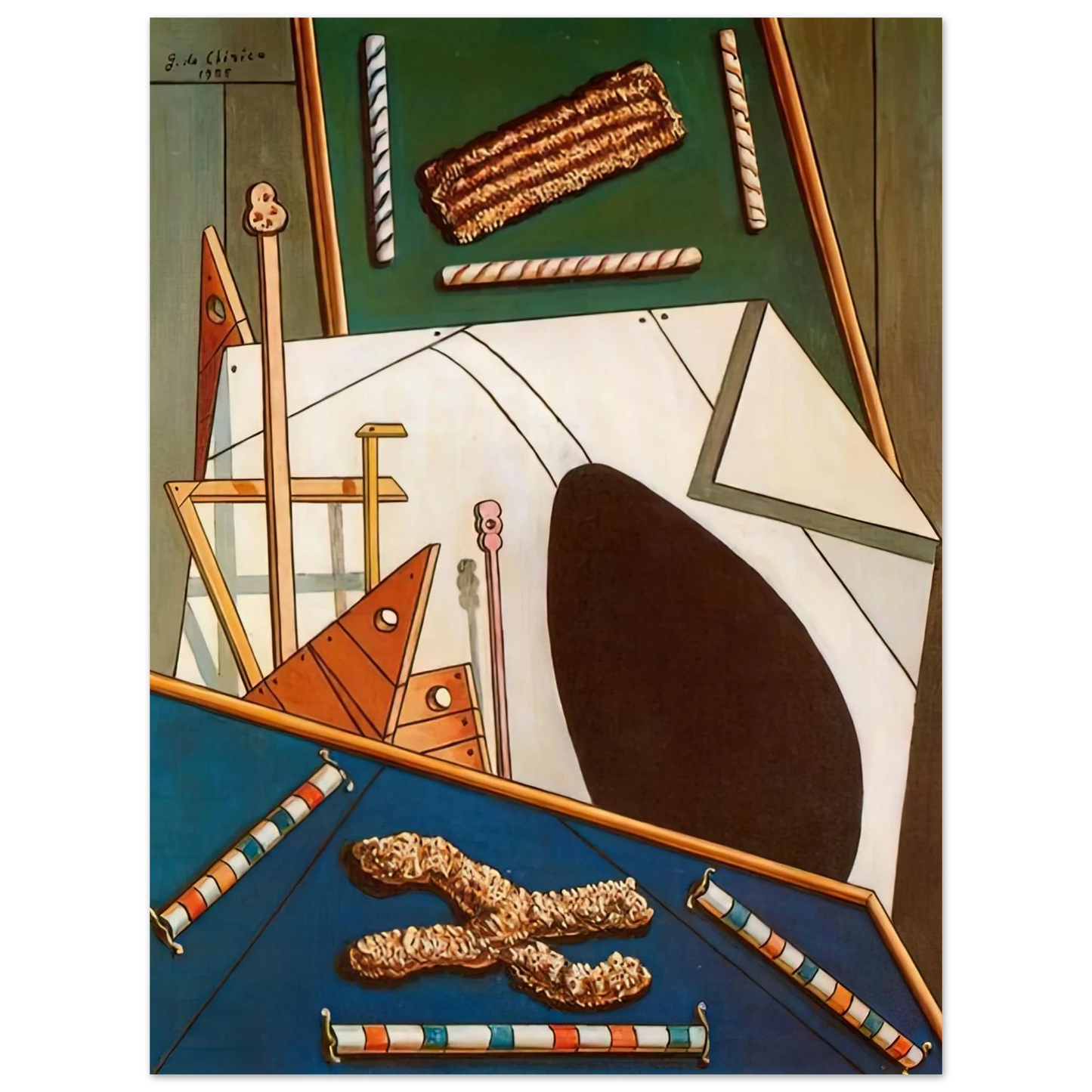 Giorgio de Chirico - METAPHYSICAL INTERIOR WITH BISCUITS Fine Art Poster - Default Title