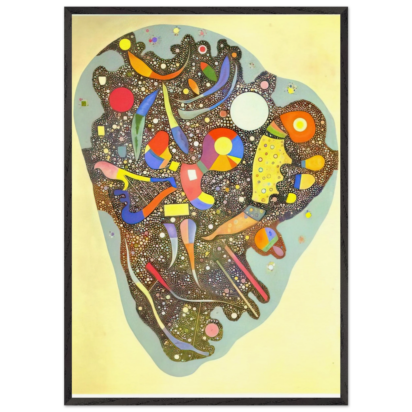 COLOURFUL ENSEMBLE 1938 - Wassily Kandinsky 70x100 cm / 28x40 inches Framed Art Print – Black Wooden Frame