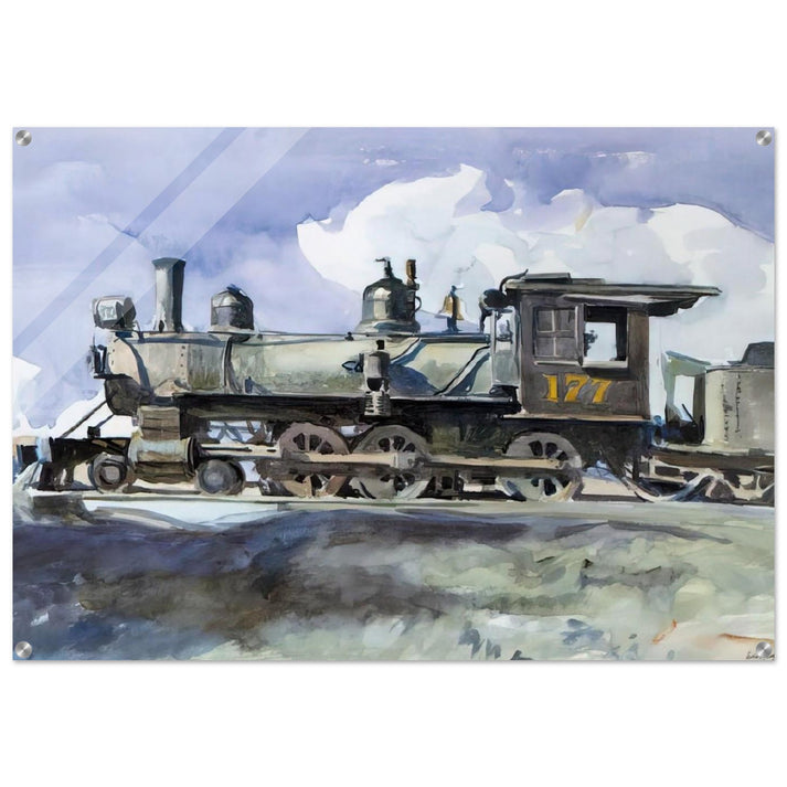D. and R. G. Locomotive - Edward Hopper Acrylic Print - 70x100 cm / 28x40″ inches