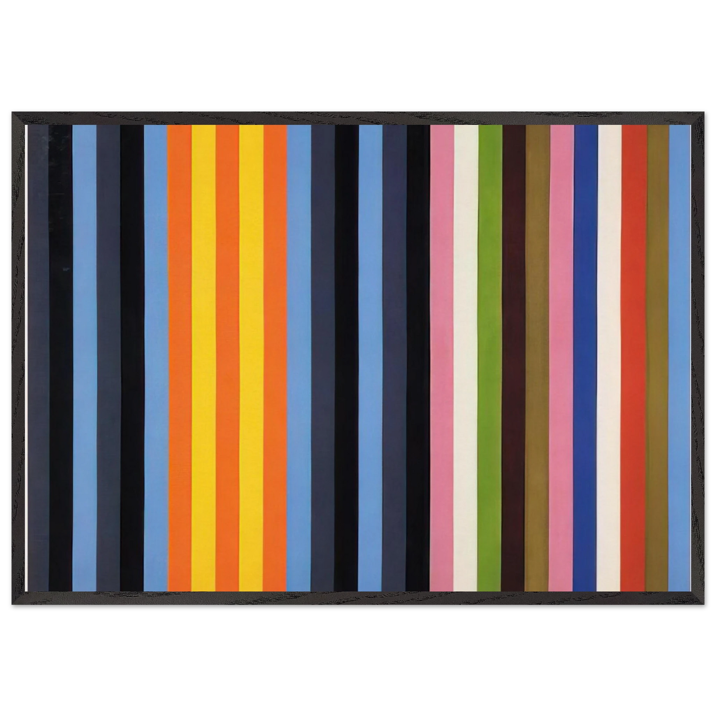 Flower Machine - 1964 - Gene Davis Framed Art Print – Black Wooden Frame - Default Title - -Framed Art Print