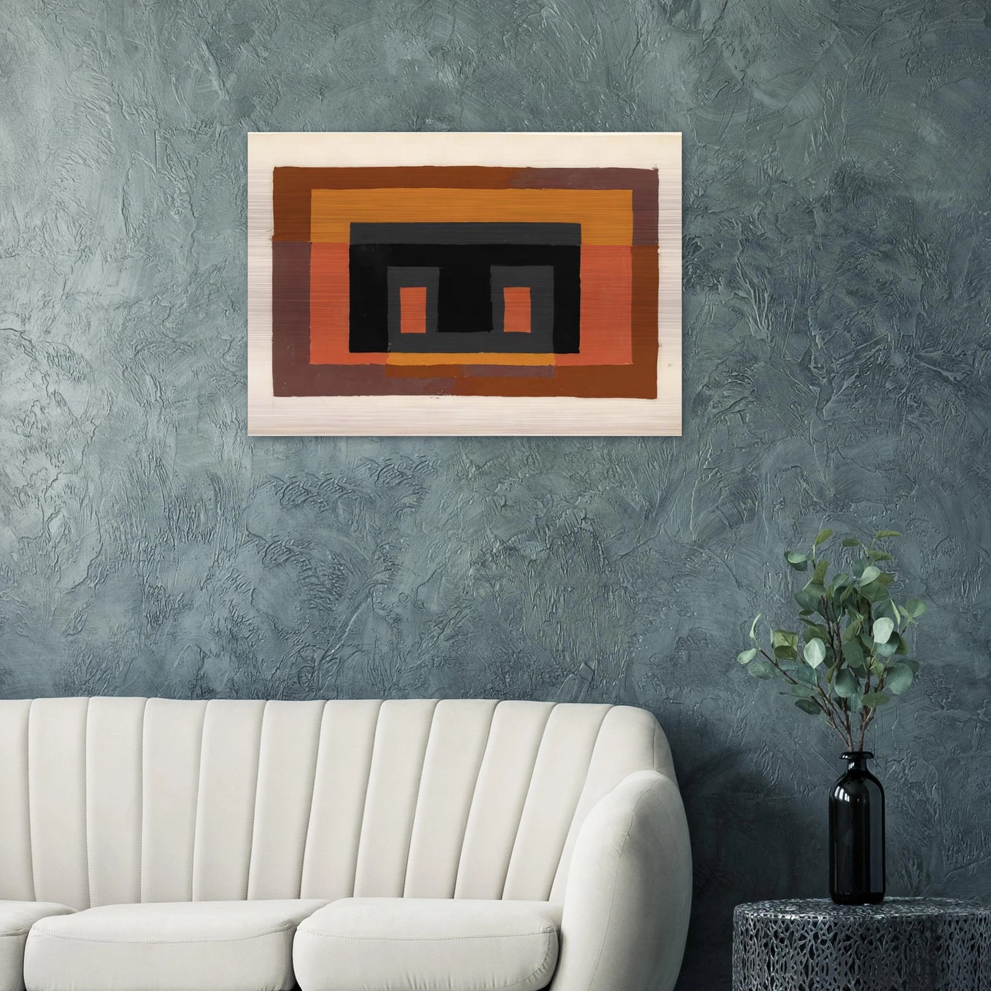 STUDY FOR VARIANT 1947 - Josef Albers Brushed Aluminum Print - 70x100 cm / 28x40 inches | Josef Albers Aluminum Print | Josef Albers Prints