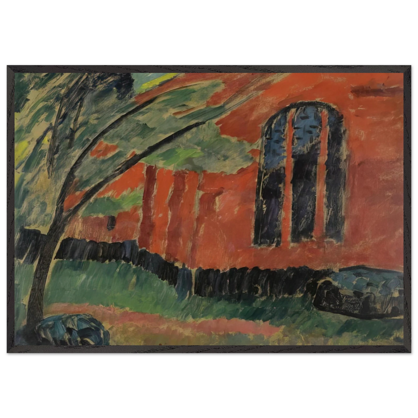 THE CHURCH IN PREROW 1911 - Alexej von Jawlensky Framed Art Print – Black Wooden Frame - Default Title - -Framed Art Print