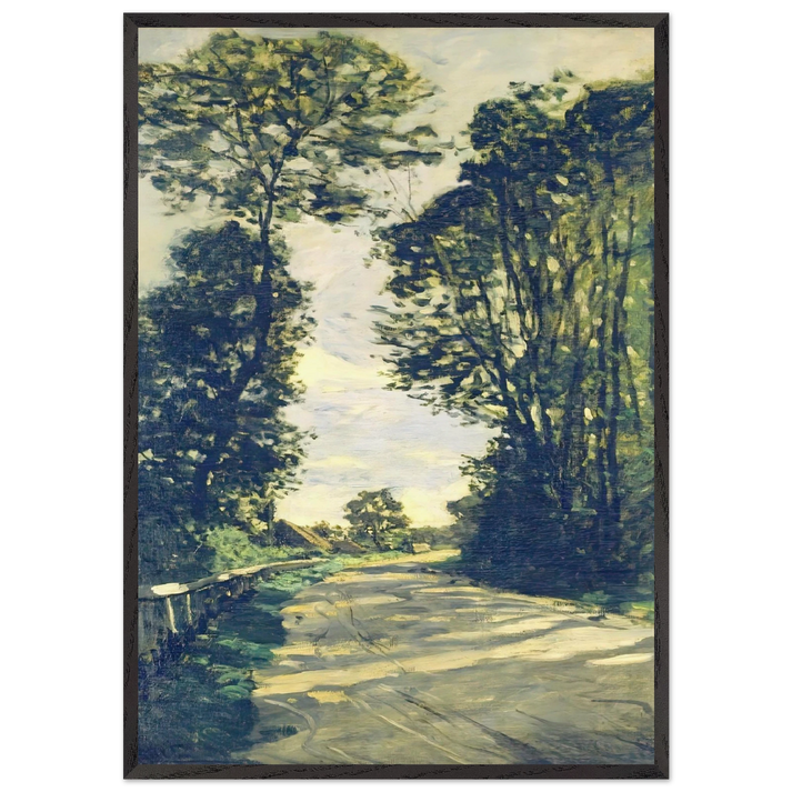 Road to the Saint-Simeon Farm - claude monet 70x100 cm / 28x40 inches Framed Art Print – Black Wooden Frame