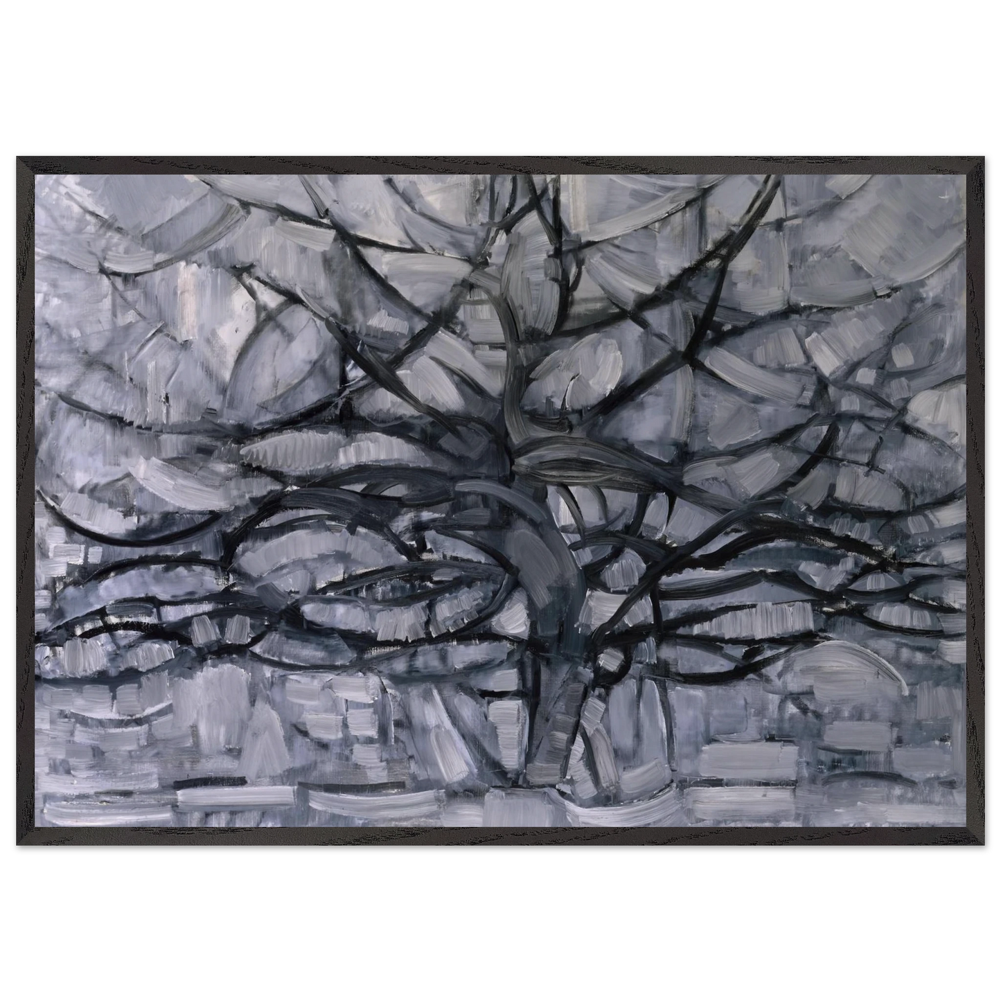 The Gray Tree - Piet Mondrian Framed Art Print – Black Wooden Frame - Default Title - -Framed Art Print
