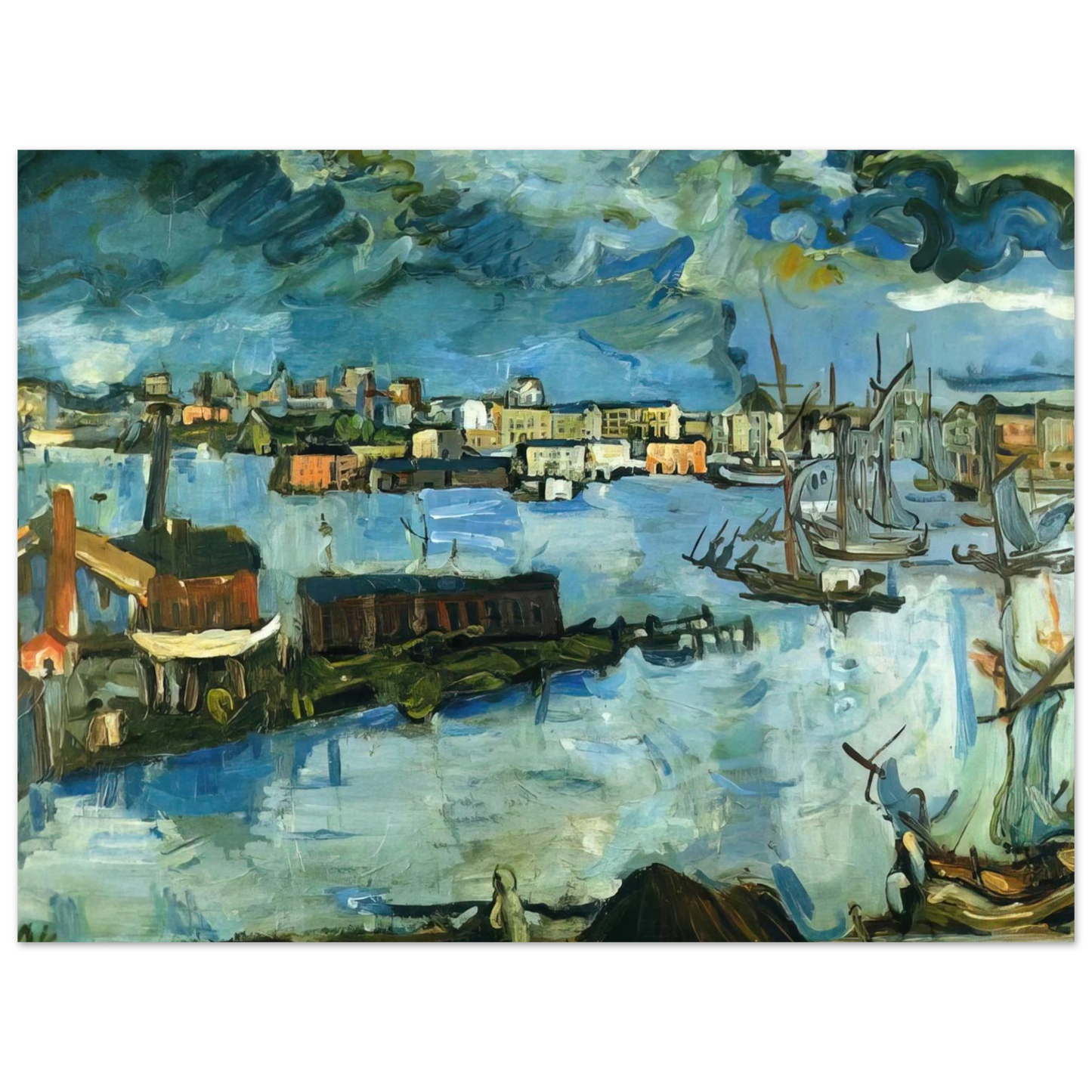 OSKAR KOKOSCHKA - STOCKHOLM HARBOUR Fine Art Poster - Default Title