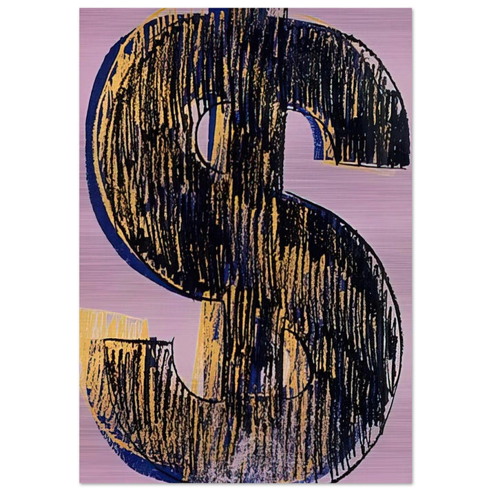 Dollar Sign - Andy Warhol Brushed Aluminum Print - 70x100 cm / 28x40 inches | Andy Warhol Aluminum Print | Andy Warhol Prints