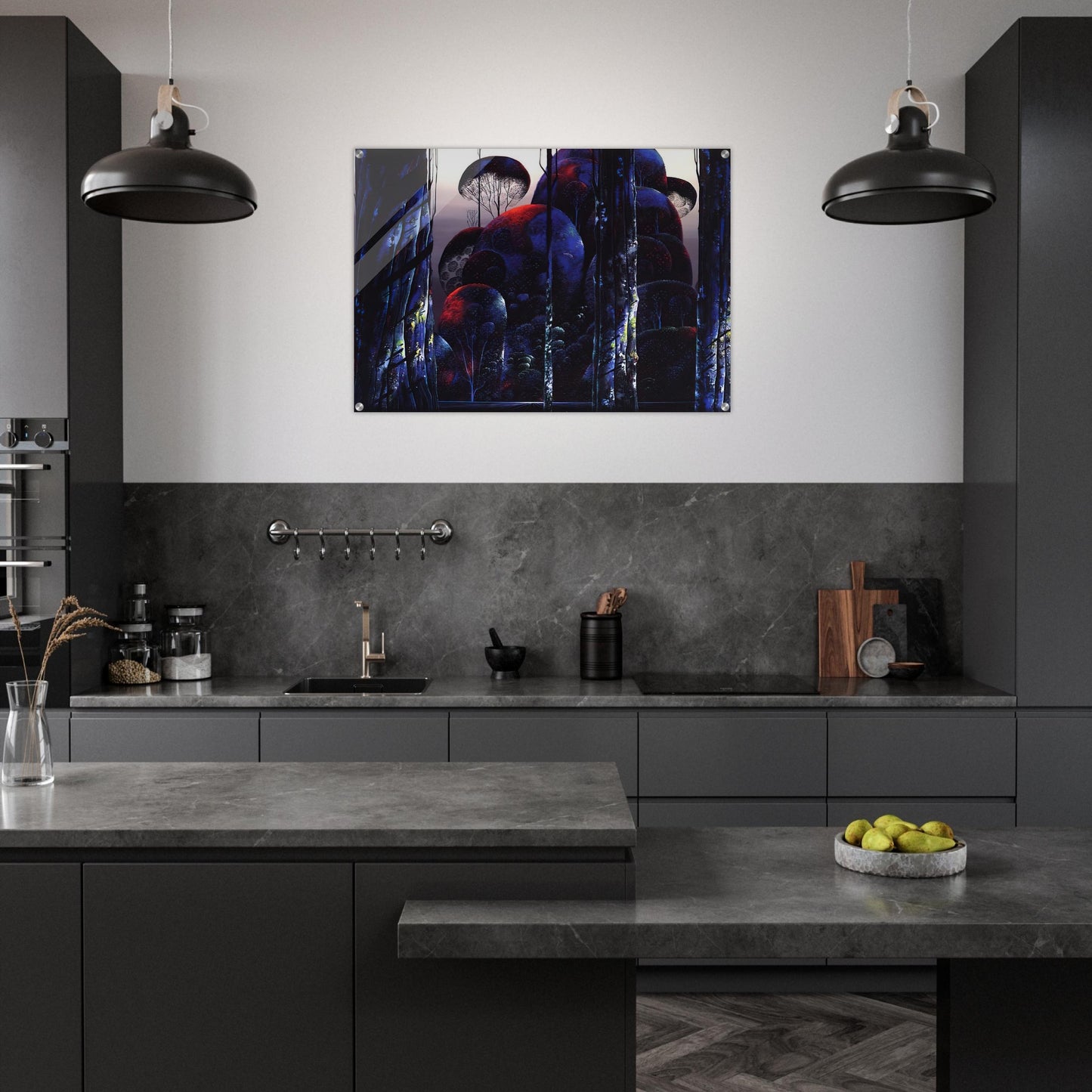 Trees Draped in Autumn - Eyvind Earle Acrylic Print - 70x100 cm / 28x40″ inches