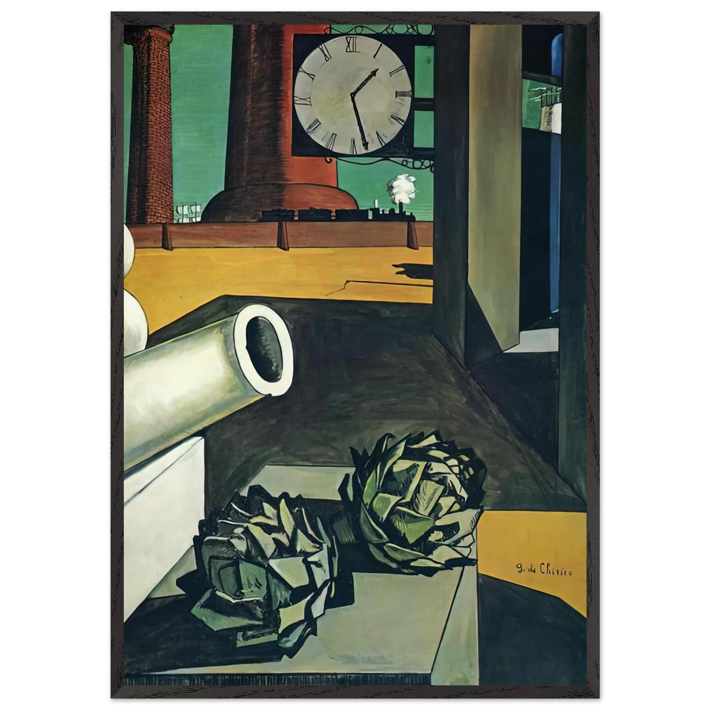 THE CONQUEST OF THE PHILOSOPHER 1914 - Giorgio de Chirico Framed Art Print – Black Wooden Frame - Default Title - -Framed Art Print