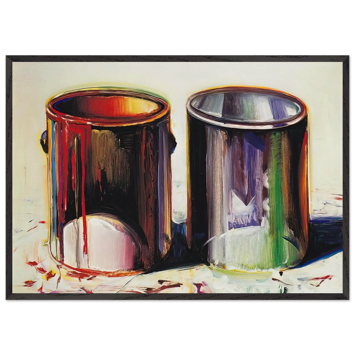 Two Paint Cans - 1987 - Wayne Thiebaud 70x100 cm / 28x40 inches Framed Art Print – Black Wooden Frame