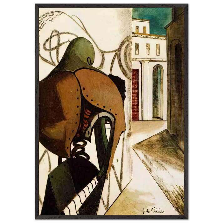 THE VEXATIONS OF THE THINKER 1915 - Giorgio de Chirico 70x100 cm / 28x40 inches Framed Art Print – Black Wooden Frame